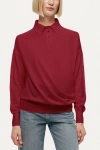 Nocturne Relaxed Polo Knit Sweater In Burgundy