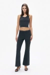 Nocturne Ribbed Bell-bottom Pants In Anthracite