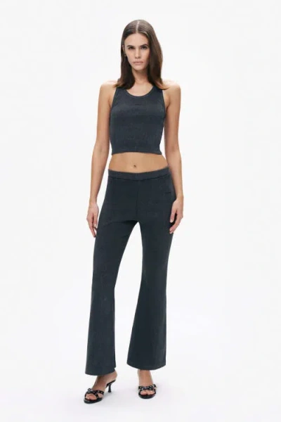Nocturne Ribbed Bell-bottom Pants In Anthracite