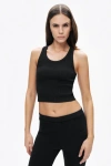 Nocturne Ribbed Crop Top In Black