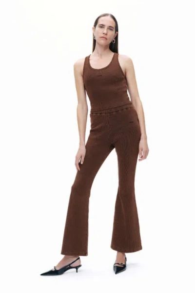 Nocturne Ribbed Crop Top In Coffee