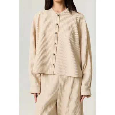 Nocturne Ribbed Detailed Jacket In Brown