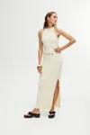 Nocturne Ribbed Dress With Slits In Multi