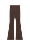 Nocturne Ribbed Flared Pants In Coffee