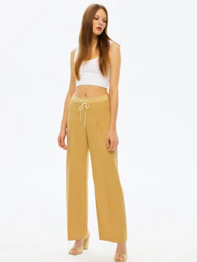 Nocturne Ribbed Pants In Gold