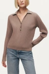 Nocturne Ribbed Polo Knit Sweater In Brown