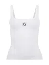 Nocturne Ribbed Wide Strap Top In White