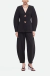 Nocturne Ring Button Wrap Front Jacket In Black