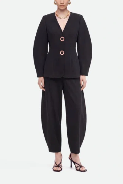 Nocturne Ring Button Wrap Front Jacket In Black