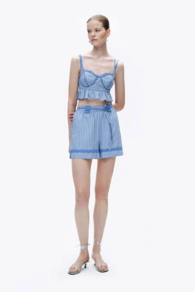 Nocturne Ruffle Crop Top In Multi-colored