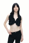 NOCTURNE NOCTURNE RUFFLE DETAILED CROP TOP