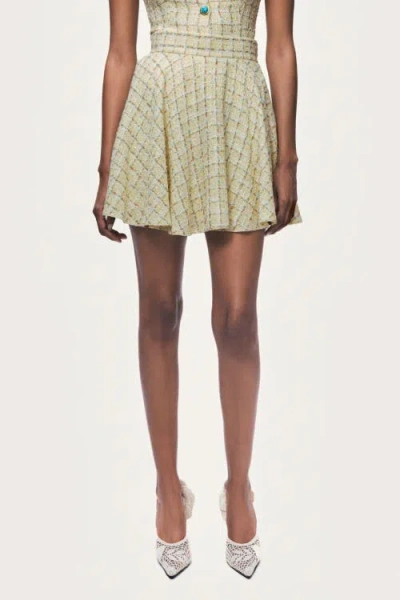 Nocturne Ruffle Tweed Mini Skirt In Multi