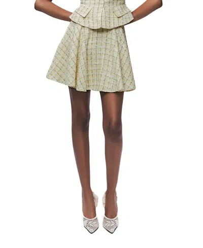 Nocturne Ruffle Tweed Mini Skirt In Transparent
