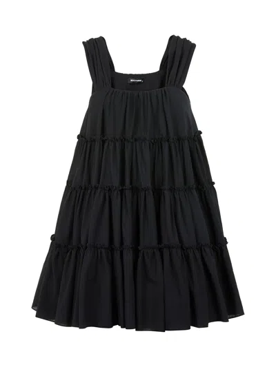 Nocturne Ruffled Mini Dress In Black