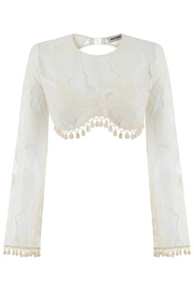Nocturne Seashell Accessory Crop Top In White