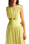 Nocturne Seashell Acssesorized Cut-out Dress In Yellow