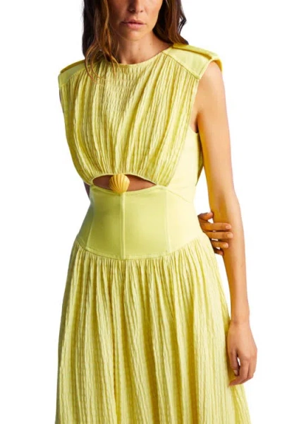 Nocturne Seashell Acssesorized Cut-out Dress In Yellow/orange