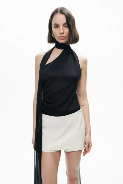Nocturne Shawl-inspired Blouse In Black