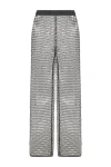 Nocturne Shimmering Threaded Mesh Pants In Grey