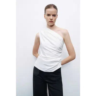 Nocturne Shirred Detailed Blouse In Ivory