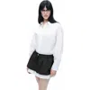 Nocturne Shirt Collar Bodysuit In Open White