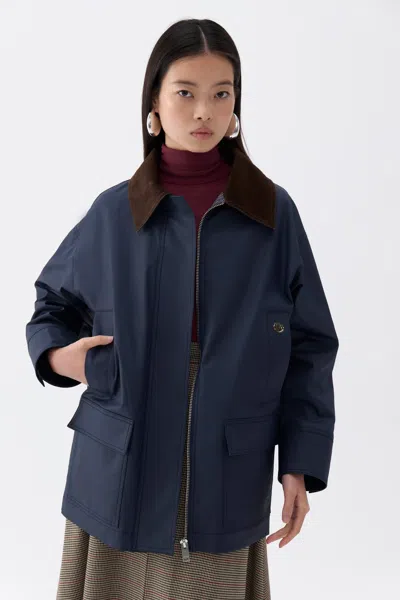 Nocturne Shirt Collar Cotton Blend Coat