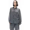 Nocturne Shirt With Tie Sleeve Detail In Gray