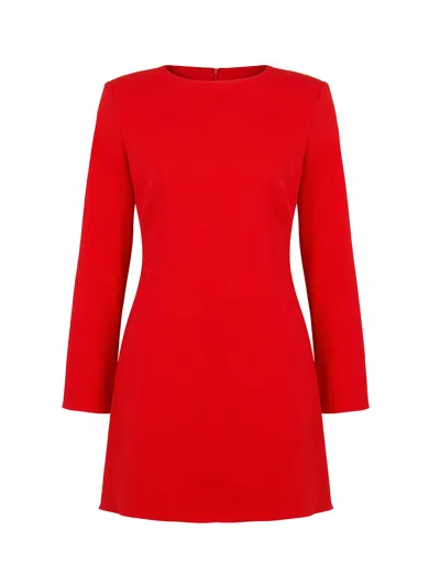 Nocturne Shoulder Pad Mini Dress In Red