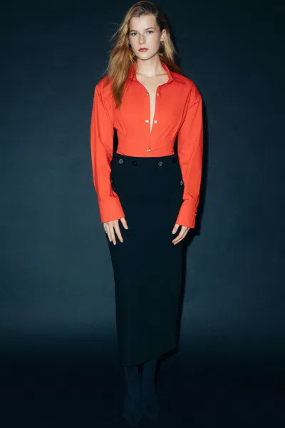 Nocturne Shoulder Pad Slim Fit Shirt In Red