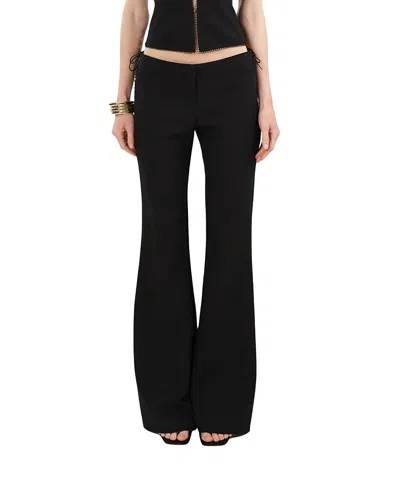 Nocturne Side Tie Low Rise Slim Fit Trousers In Animal Print