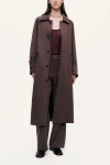 Nocturne Single-breasted Trench Coat In Brown
