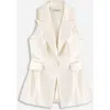 Nocturne Single Button Peak Lapel Vest In Ivory