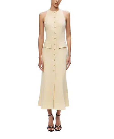 Nocturne Sleeveless Button-front Midi Dress In Neutral