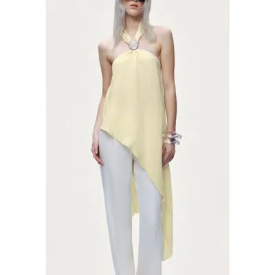 Nocturne Sleeveless Halter Blouse In Yellow