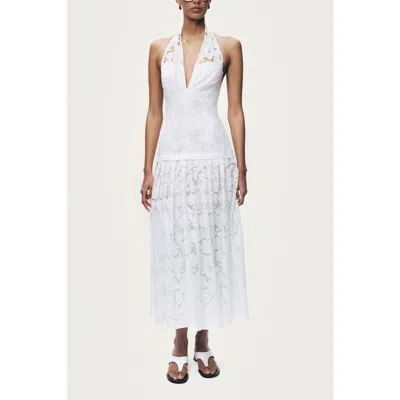 Nocturne Sleeveless Midi Dress In White