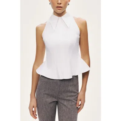 Nocturne Sleeveless Sculpted Shirt In White