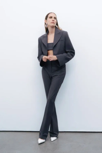 Nocturne Slit-detail Pants In Anthracite