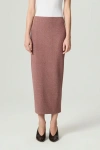 Nocturne Slit Detail Tailored Maxi Skirt In Burgundy