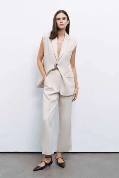 Nocturne Slit Detailed Pants In Beige