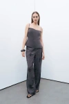 Nocturne Slit Strap Blouse In Anthracite