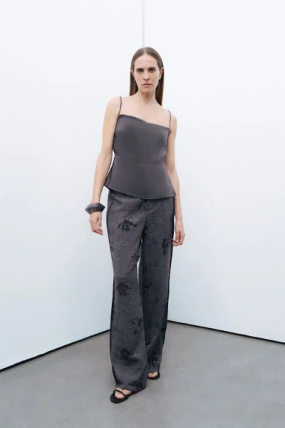Nocturne Slit Strap Blouse In Anthracite