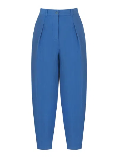 Nocturne Slouchy Pants With Darts In Blue