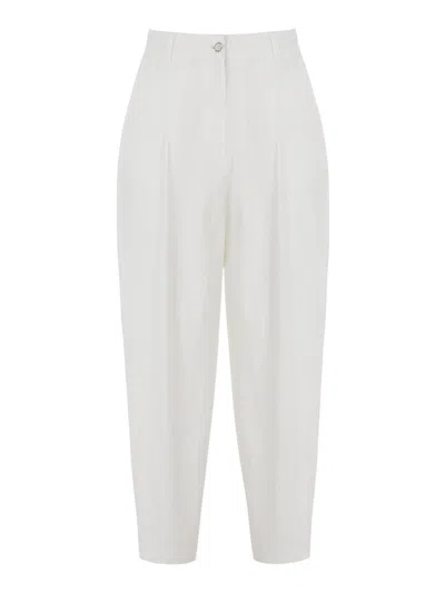 Nocturne Slouchy Pants With Darts In White