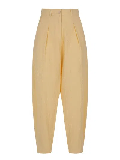 Nocturne Slouchy Pants With Darts In Yellow