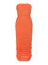 Nocturne Sparkly Draped Dress In Orange