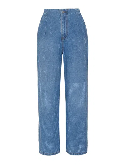 Nocturne Sparkly Mom Jeans In Blue