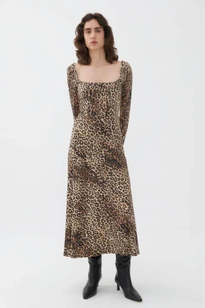 Nocturne Square Neck Midi Dress In Multi-colored