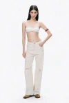 Nocturne Stone Detailed Wide Leg Jeans In Ivory