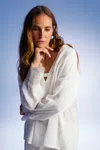 Nocturne Stone Embroidered Blouse In White