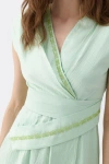 Nocturne Stone Embroidered Dress In Blue-green